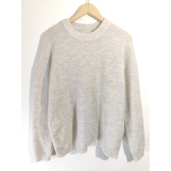 Urban Outfitters Sweaters - Urban Outfitters Oatmeal Cream Alpaca Wool Blend Crew Neck Pullover Sweater S